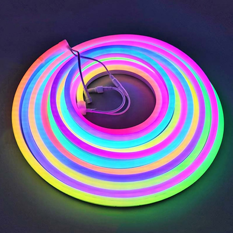 DC12-24V 10*23mm vysoce vyzařující silikonové adresovatelné neonové digitální LED tubusové světlo s programovatelným flexibilním LED páskem WS2818 Dream Color, 5m/16.4Ft na roli DC12-24V 10*23mm vysoce vyzařující silikonové adresovatelné neonové digitální LED tubusové světlo s programovatelným flexibilním LED páskem WS2818 Dream Color, 5m/16.4Ft na roli