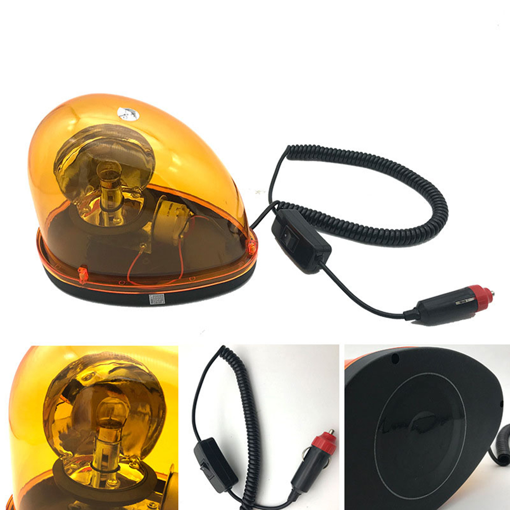DC12V/24V 15W Halogen Warnlicht Auto Rotierenden Licht Straße Müllwagen Mit Magnetische Adsorption Schnecke Lampe
