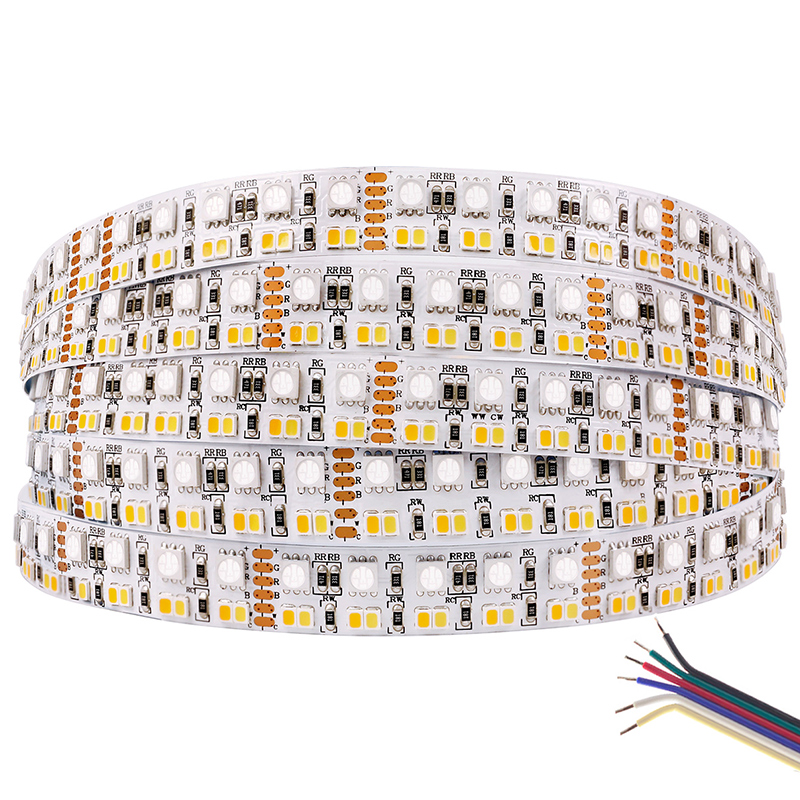 RGBCW LED světelné pásy měnící barvu – 15 mm 24V/12V 5050+2835 LED – 270LEDs/m Vysoká hustota