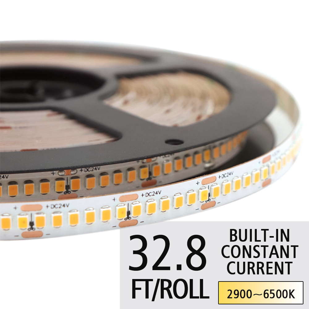 2835 High-Density 240LEDs/M Vestavěný konstantní proud Bílá barva Flexibilní LED páskové světlo – 24V