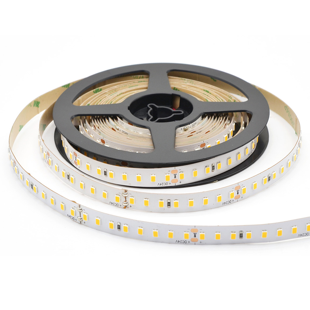 Hocheffizienter, flexibler weißer LED-Streifen mit konstanter Spannung DC24V 2835SMD – 128 LEDs/m – wasserdicht optional Hocheffizienter, flexibler weißer LED-Streifen mit konstanter Spannung DC24V 2835SMD – 128 LEDs/m – wasserdicht optional
