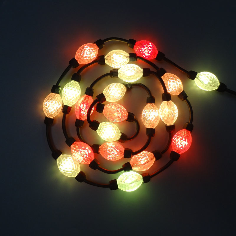 DC24V 35/24mm 6LED 360 stupňů, 20/40/50 kuliček/řetězec, adresovatelný řetězec LED pixelů, 3D LED svítící kuličkové světlo, 3D světelná koule, bodový světelný zdroj
