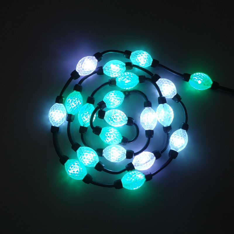 DC24V 35/24mm 6LED 360 stupňů, 20/40/50 kuliček/řetězec, adresovatelný řetězec LED pixelů, 3D LED svítící kuličkové světlo, 3D světelná koule, bodový světelný zdroj