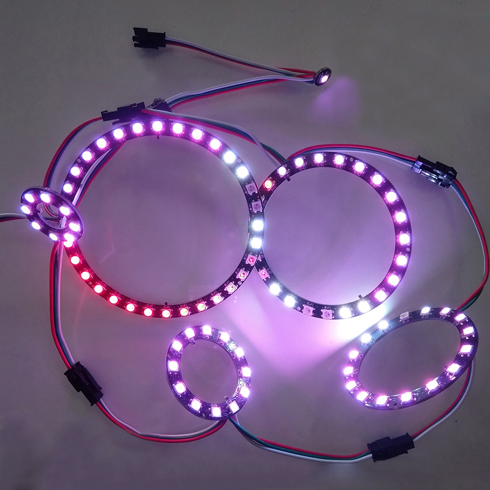 DC5V WS2812B/SK6812 Angel Eyes plně barevný digitální adresovatelný Flexibilní panel RGB kruhové LED kruhové světlo DC5V WS2812B/SK6812 Angel Eyes plně barevný digitální adresovatelný Flexibilní panel RGB kruhové LED kruhové světlo