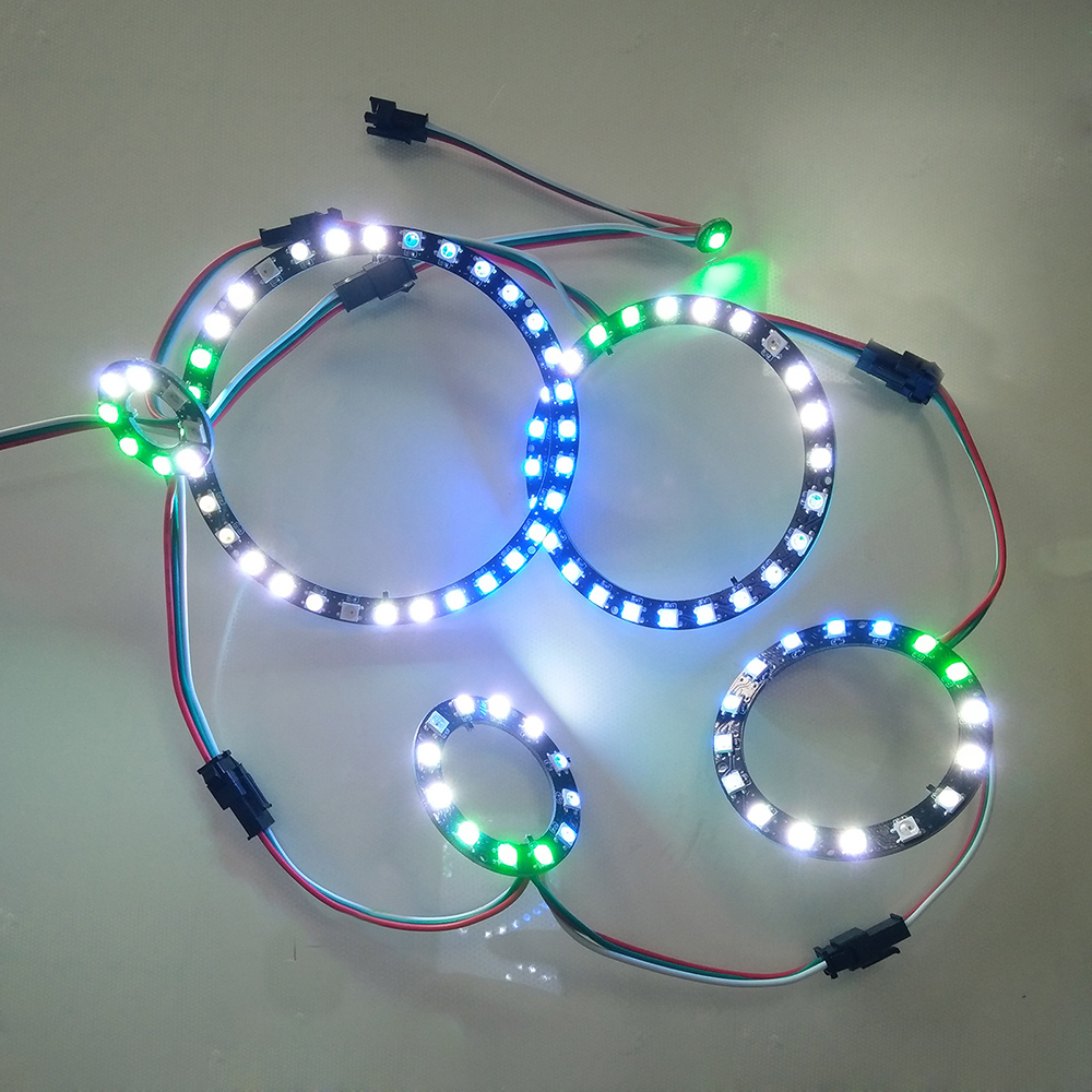 DC5V WS2812B/SK6812 Angel Eyes plně barevný digitální adresovatelný Flexibilní panel RGB kruhové LED kruhové světlo DC5V WS2812B/SK6812 Angel Eyes plně barevný digitální adresovatelný Flexibilní panel RGB kruhové LED kruhové světlo