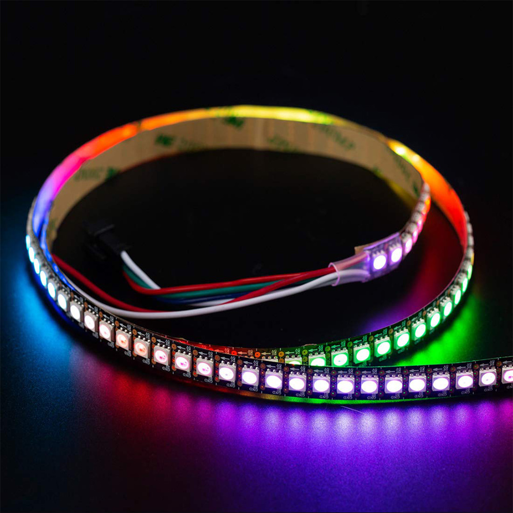 DC5V WS2813 (upgradovaný WS2812B) Breakpoint-continue 144 LED individuálně adresovatelných digitálních LED páskových světel (duální signální dráty), vodotěsné Dream Color Programovatelné 5050 RGB Flexibilní LED páskové světlo，1m/3.28ft