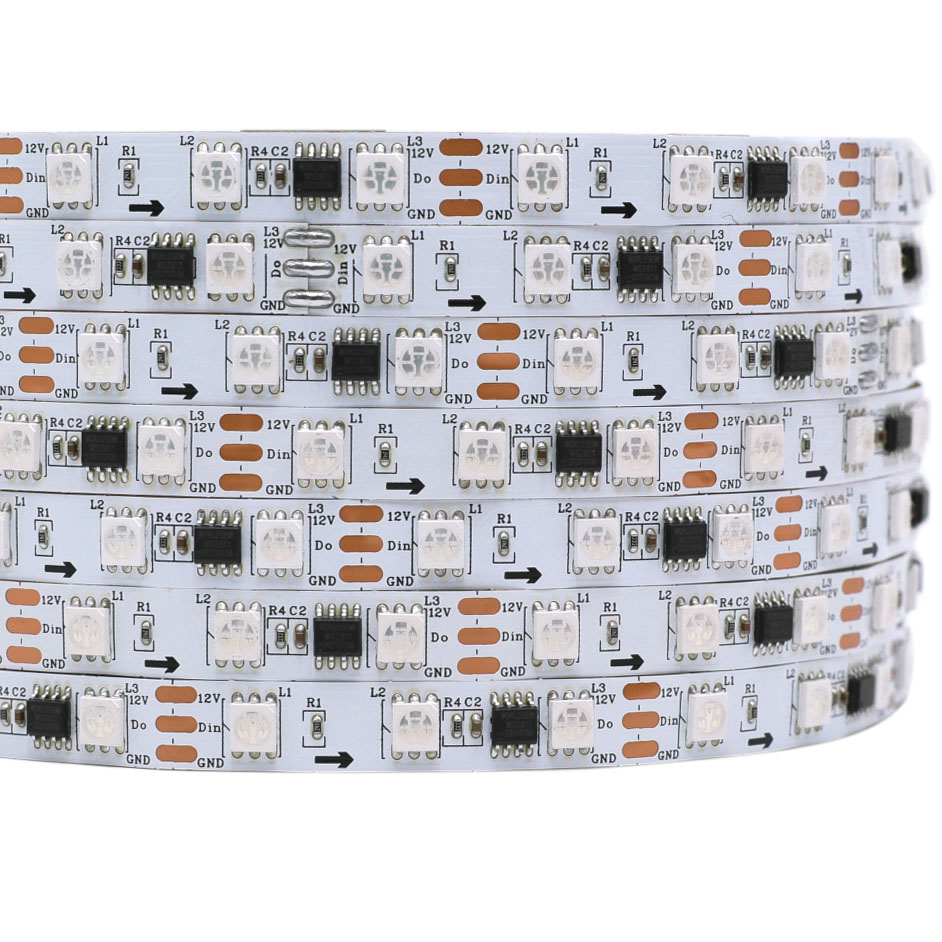 WS2811 DC12V 300LED Programovatelná LED pásková světla, adresovatelné digitální Full Color Chasing Flexibilní LED pásky, vnitřní použití, 1.64 stop ~ 16.4 stop na kotouč v prodeji