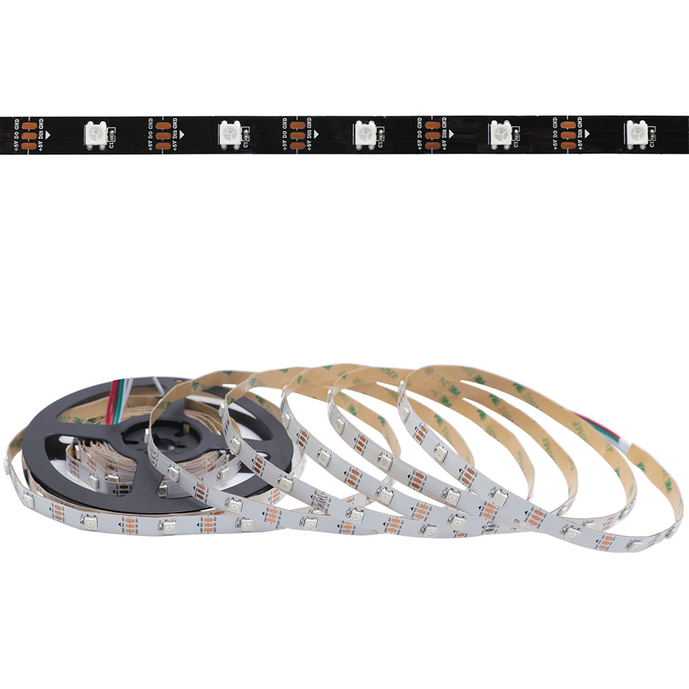 DC5V WS2812B 5050 Color Chasing RGB LED světelný pás 30 LED/m 1.64-16.4 stop DC5V WS2812B 5050 Color Chasing RGB LED světelný pás 30 LED/m 1.64-16.4 stop