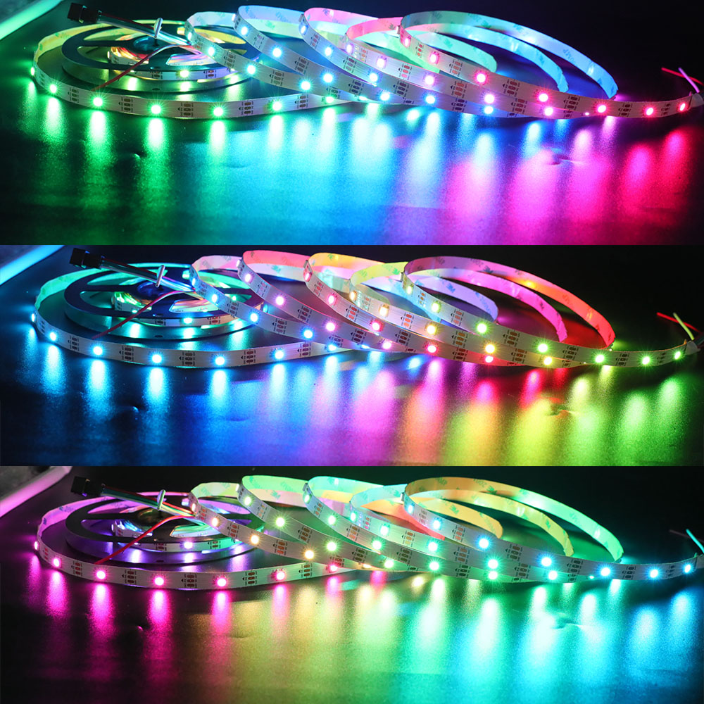 DC5V WS2812B 5050 Color Chasing RGB LED světelný pás 30 LED/m 1.64-16.4 stop DC5V WS2812B 5050 Color Chasing RGB LED světelný pás 30 LED/m 1.64-16.4 stop