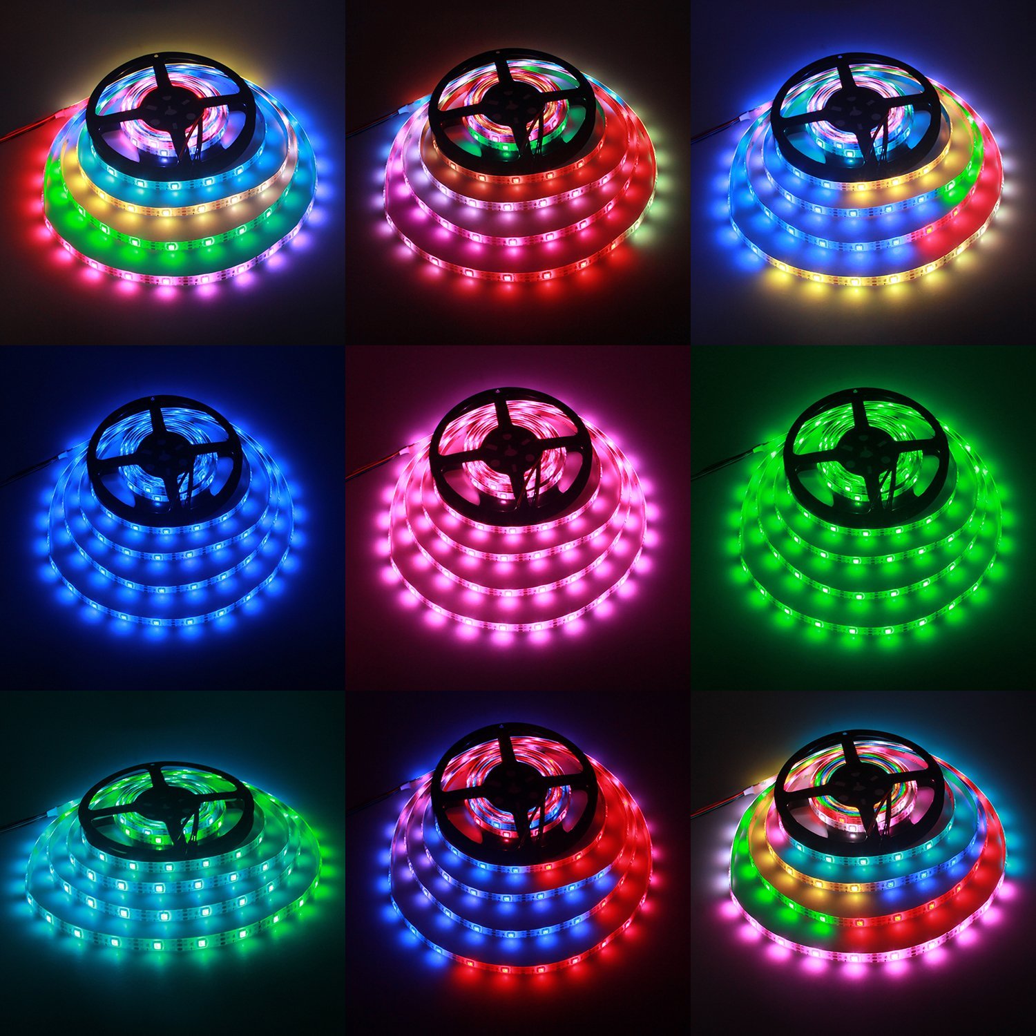 DC5V WS2812B 5050 Color Chasing RGB LED světelný pás 30 LED/m 1.64-16.4 stop DC5V WS2812B 5050 Color Chasing RGB LED světelný pás 30 LED/m 1.64-16.4 stop