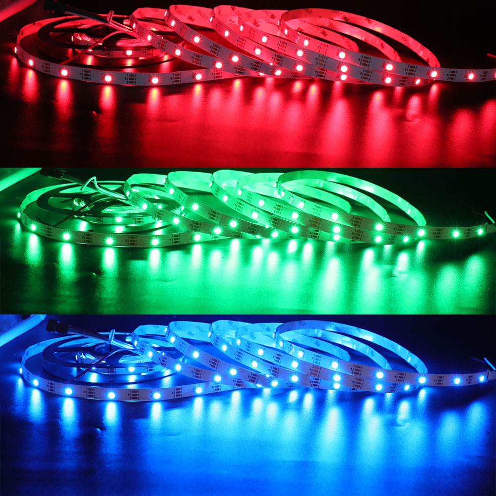 DC5V WS2812B 5050 Color Chasing RGB LED světelný pás 30 LED/m 1.64-16.4 stop DC5V WS2812B 5050 Color Chasing RGB LED světelný pás 30 LED/m 1.64-16.4 stop