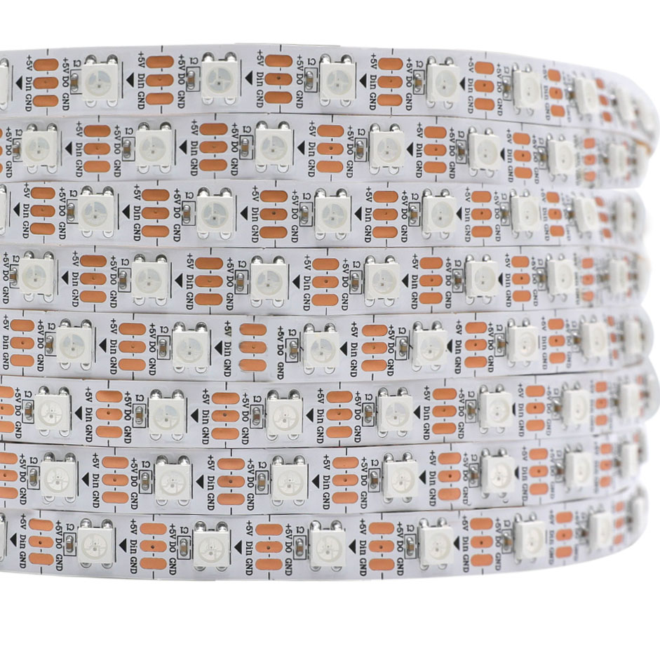 WS2812B DC5V-Serie Flexible LED-Streifenlichter, programmierbare Pixel-Vollfarbverfolgung, Verwendung im Innenbereich, 300 LEDs, 1.64 Fuß bis 16.4 Fuß pro Rolle im Angebot