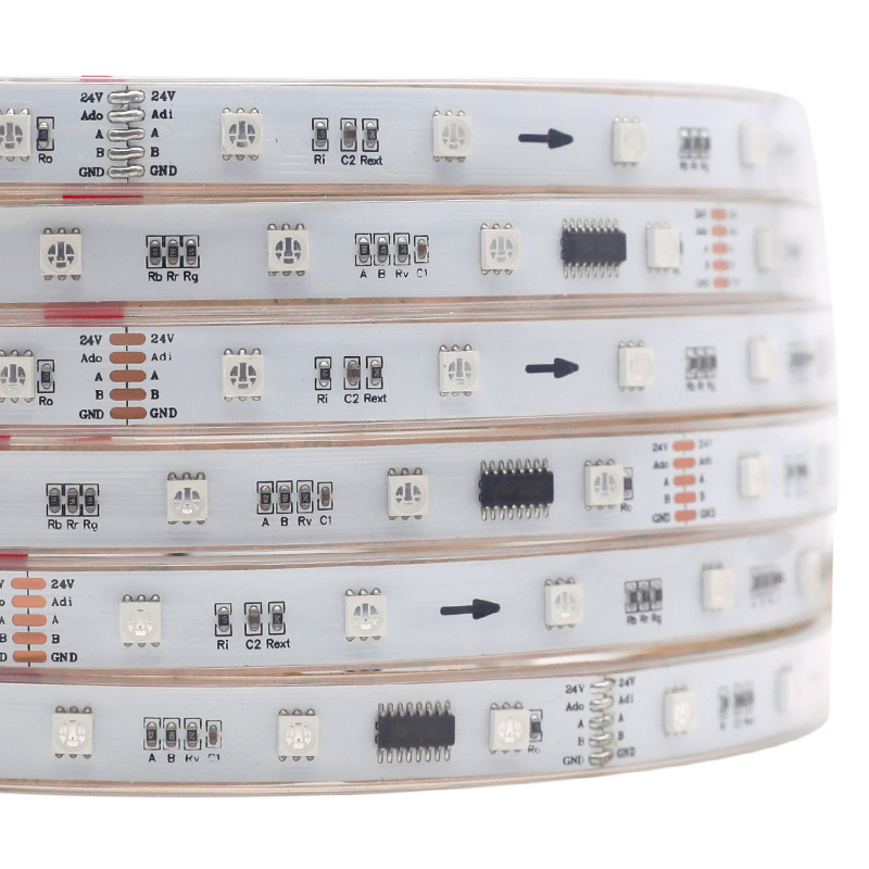 DMX512 RGB DC24V 180 LED plně barevný digitální LED pásek - 16.4 stop/role DMX512 RGB DC24V 180 LED plně barevný digitální LED pásek - 16.4 stop/role
