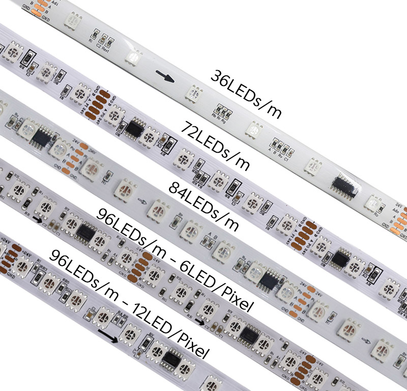 DMX512 RGB DC24V 180 LED plně barevný digitální LED pásek - 16.4 stop/role DMX512 RGB DC24V 180 LED plně barevný digitální LED pásek - 16.4 stop/role