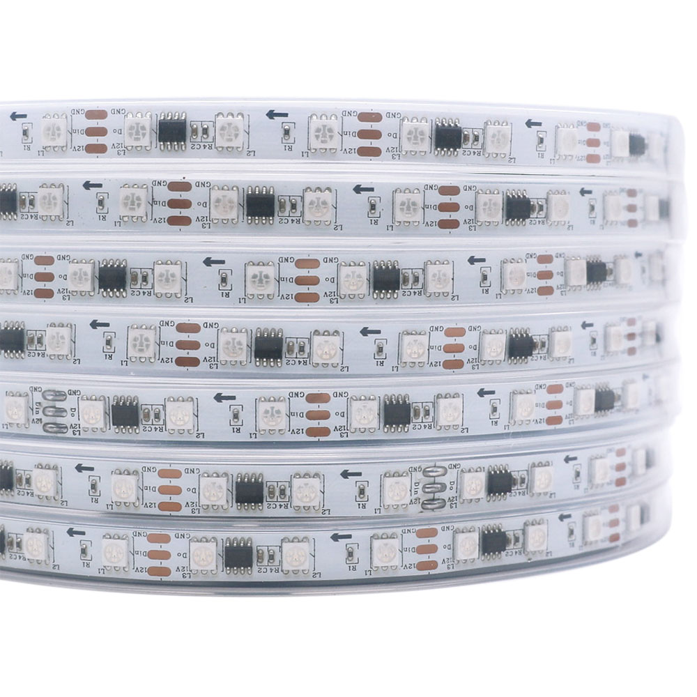 WS2811 DC12V Vodotěsné IP67 adresovatelné digitální plně barevné flexibilní LED páskové osvětlení – 18LED/ft WS2811 DC12V Vodotěsné IP67 adresovatelné digitální plně barevné flexibilní LED páskové osvětlení – 18LED/ft
