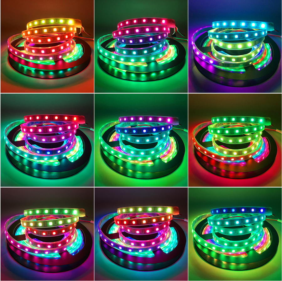 WS2811 DC12V Vodotěsné IP67 adresovatelné digitální plně barevné flexibilní LED páskové osvětlení – 18LED/ft WS2811 DC12V Vodotěsné IP67 adresovatelné digitální plně barevné flexibilní LED páskové osvětlení – 18LED/ft