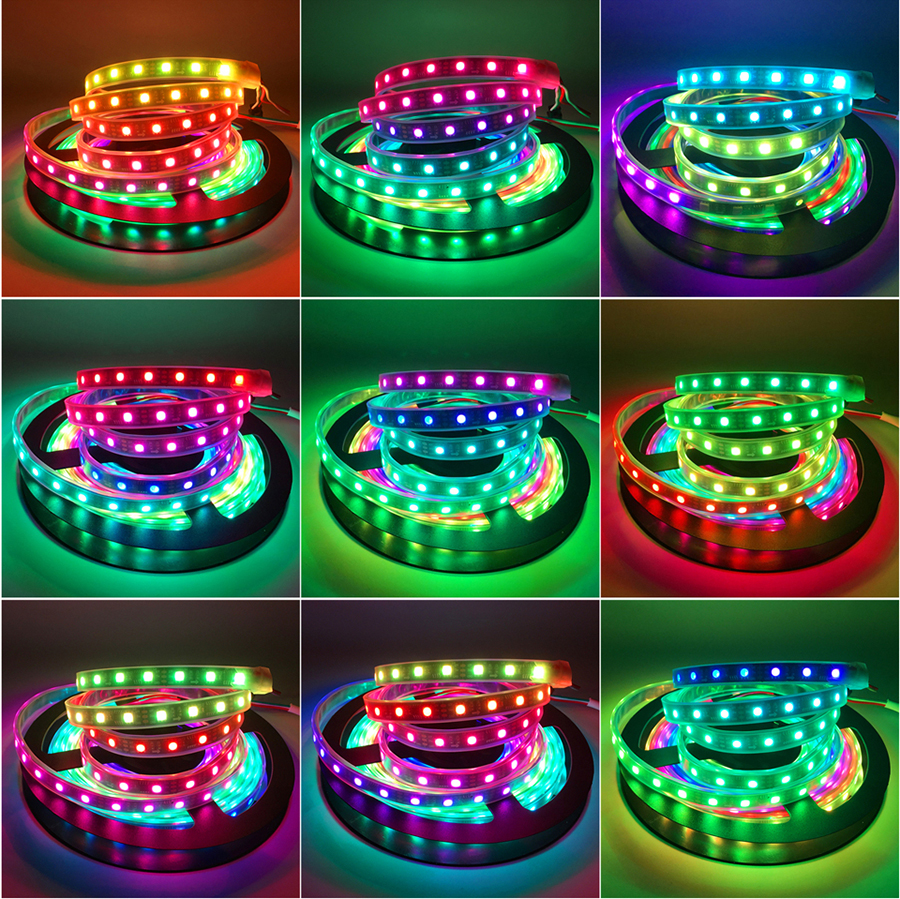 Waterproof 12V WS2811 RGB Color Chasing COB LED Strip 1~5m