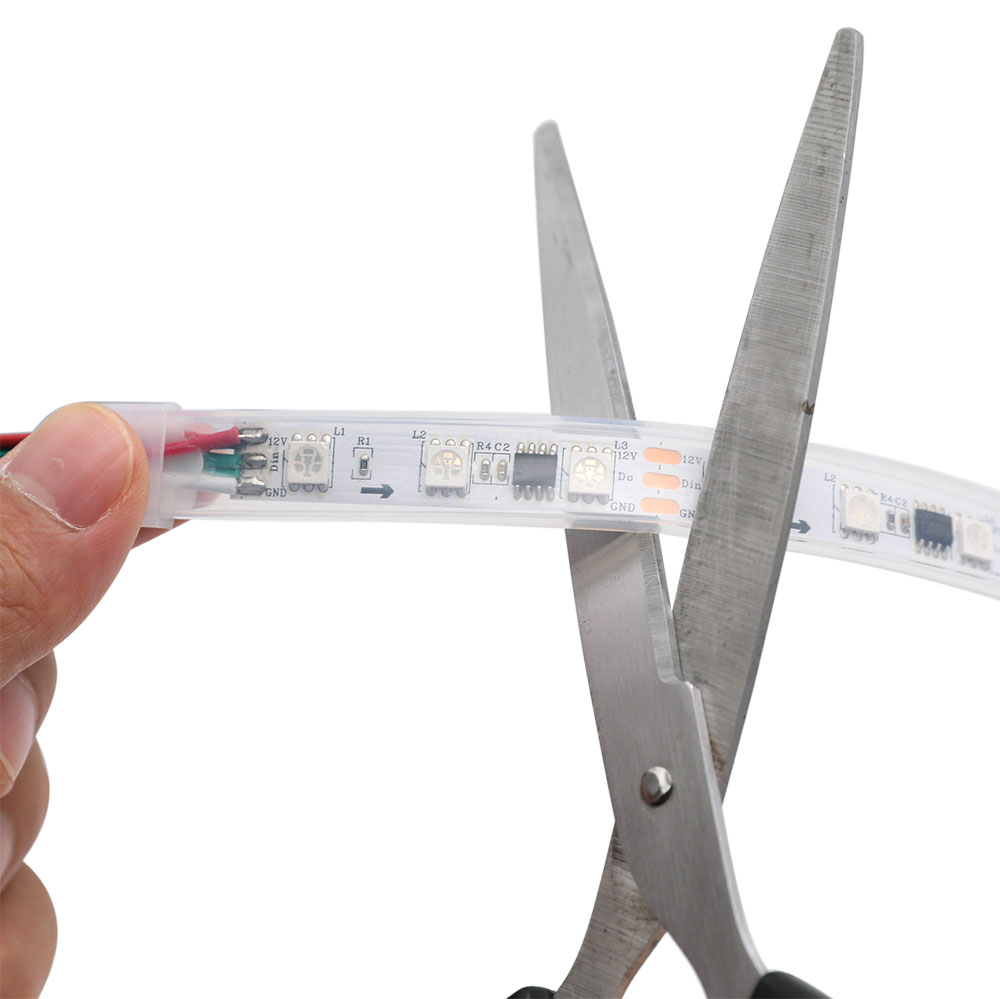 WS2811 DC12V Vodotěsné IP67 adresovatelné digitální plně barevné flexibilní LED páskové osvětlení – 18LED/ft WS2811 DC12V Vodotěsné IP67 adresovatelné digitální plně barevné flexibilní LED páskové osvětlení – 18LED/ft