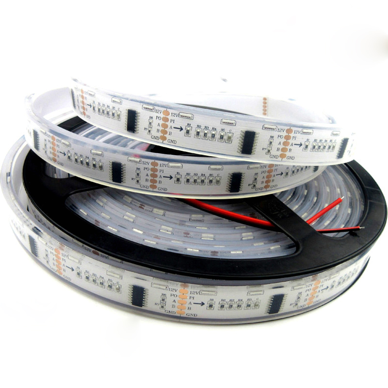 DMX512 020SMD RGB DC12V 300LED digitální LED páskové světlo s bočním vyzařováním s vestavěným 485 programovatelným obnovením bodu přerušení paralelního signálu, maticovým ovládáním, 16.4 stop/role