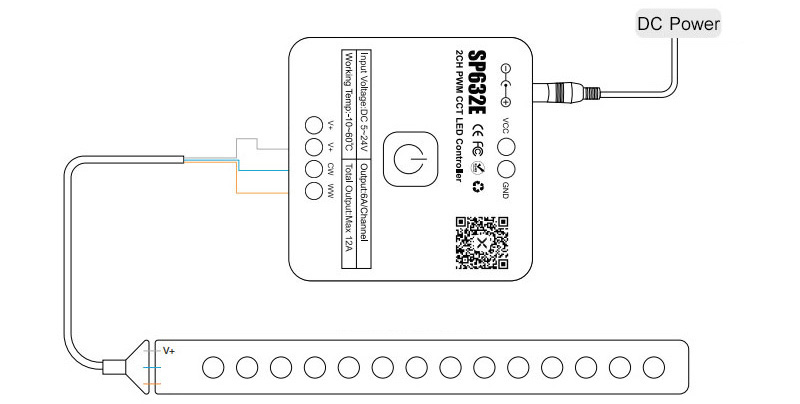 CCT Color Temperature Signage LED Strip Wiring