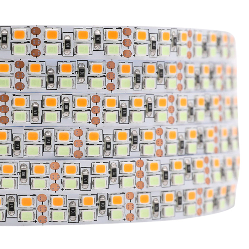 12V SMD2835 8mm úzký dvouřadý modrý a žlutý LED cirkadiánní rytmický světelný pás
