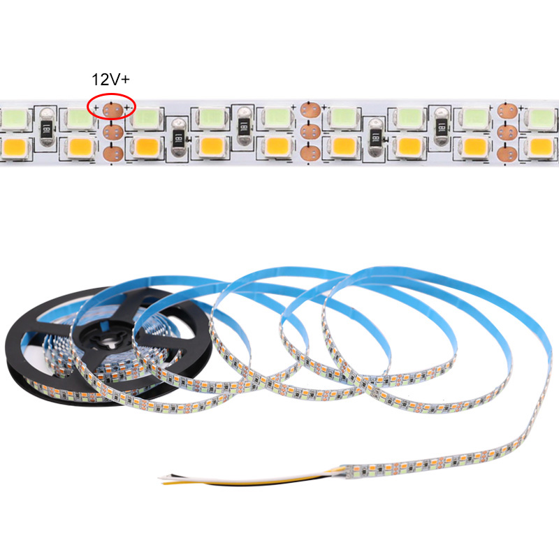12V SMD2835 8mm schmaler zweireihiger blauer und gelber LED-Beleuchtungsstreifen mit zirkadianem Rhythmus 12V SMD2835 8mm schmaler zweireihiger blauer und gelber LED-Beleuchtungsstreifen mit zirkadianem Rhythmus