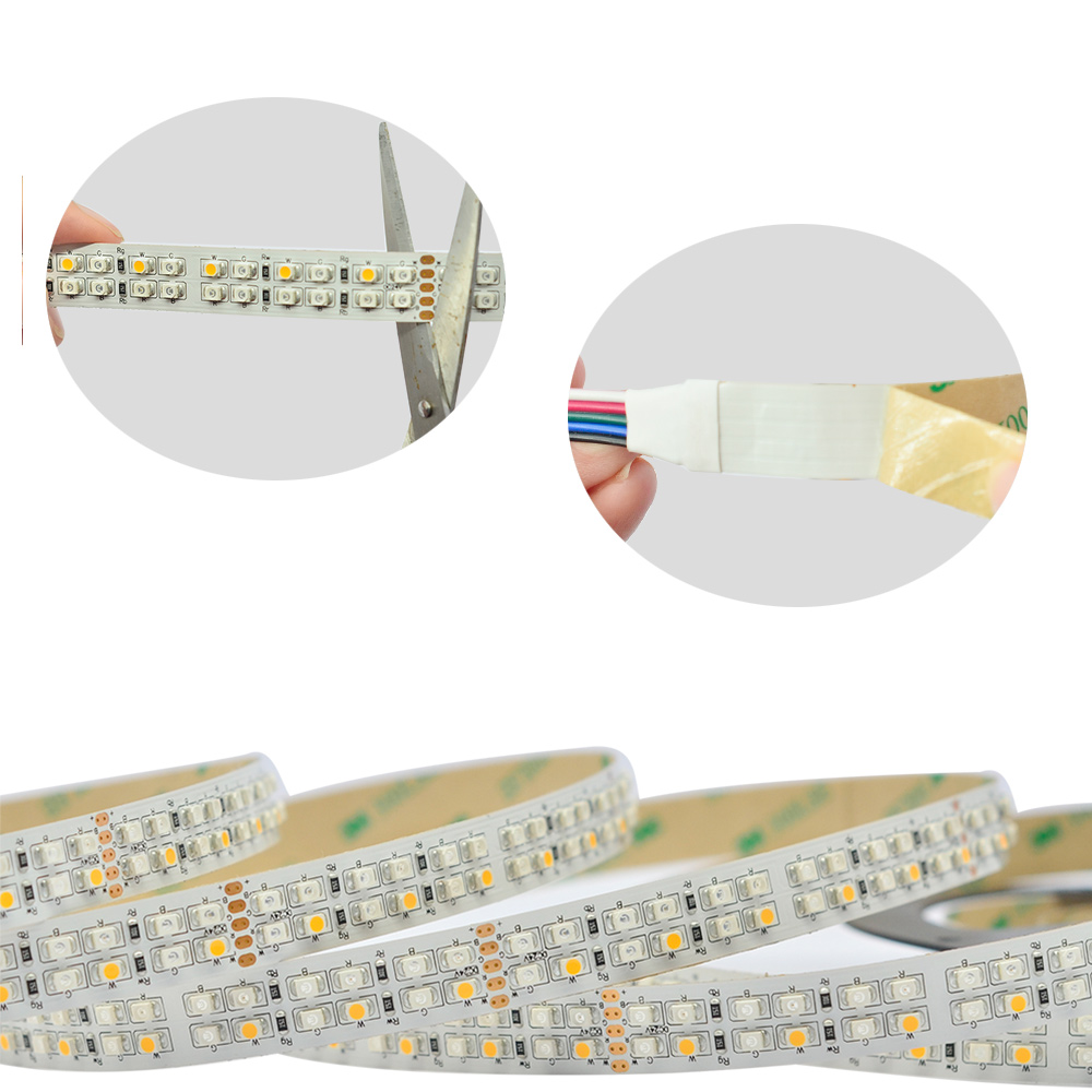 Mehrfarbige RGBW-LED-Lichtleisten – 24 V, 240 LEDs/m, hochdichte LED-Streifen – zweireihig Mehrfarbige RGBW-LED-Lichtleisten – 24 V, 240 LEDs/m, hochdichte LED-Streifen – zweireihig