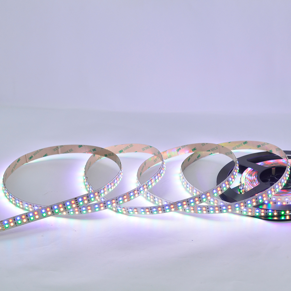 Mehrfarbige RGBW-LED-Lichtleisten – 24 V, 240 LEDs/m, hochdichte LED-Streifen – zweireihig Mehrfarbige RGBW-LED-Lichtleisten – 24 V, 240 LEDs/m, hochdichte LED-Streifen – zweireihig