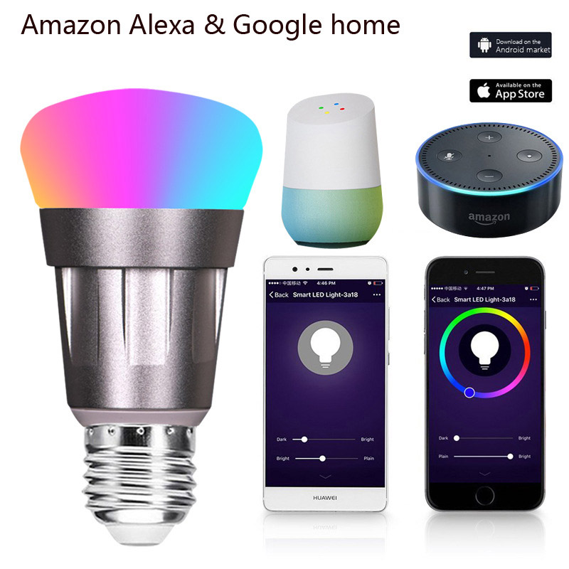 E27 11W RGB APP Dálkové ovládání inteligentní hlasové LED žárovky, AC85-265V, vícebarevná Atmosphere LED žárovka