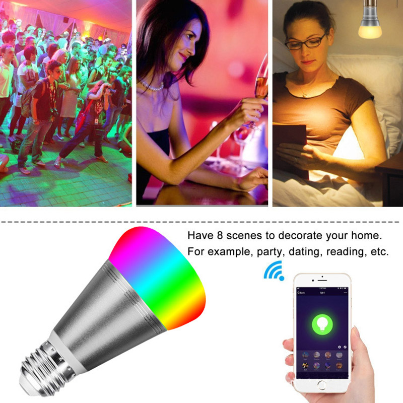 E27 11W RGBW WiFi Alexa Fernbedienung Wireless Smart LED Glühbirne E27 11W RGBW WiFi Alexa Fernbedienung Wireless Smart LED Glühbirne