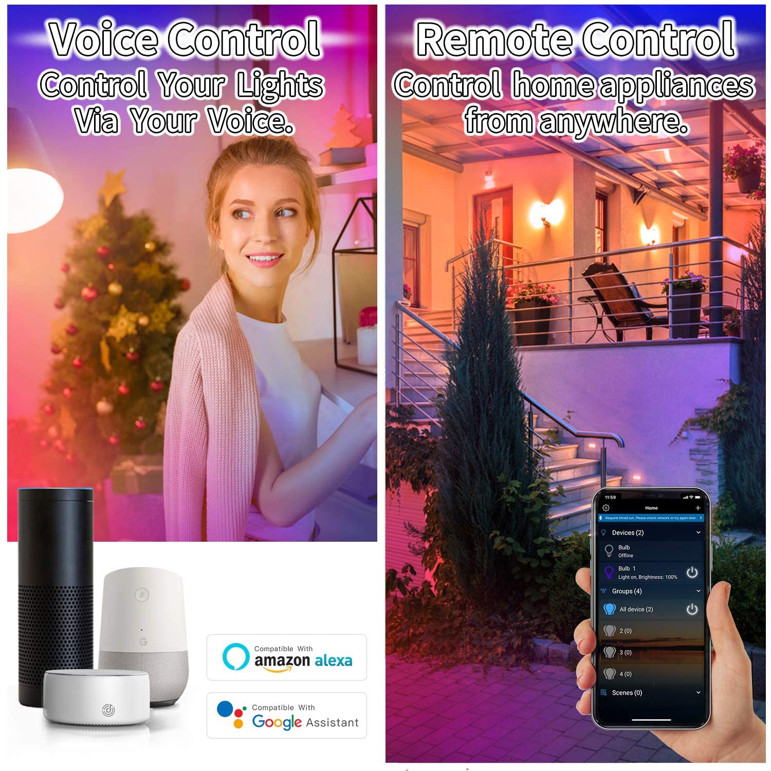 E27 7W RGB+CCT Smart WiFi LED-Glühbirne, funktioniert mit Alexa und Google, AC100-240V, Farbwechsel und dimmbares Farblicht E27 7W RGB+CCT Smart WiFi LED-Glühbirne, funktioniert mit Alexa und Google, AC100-240V, Farbwechsel und dimmbares Farblicht