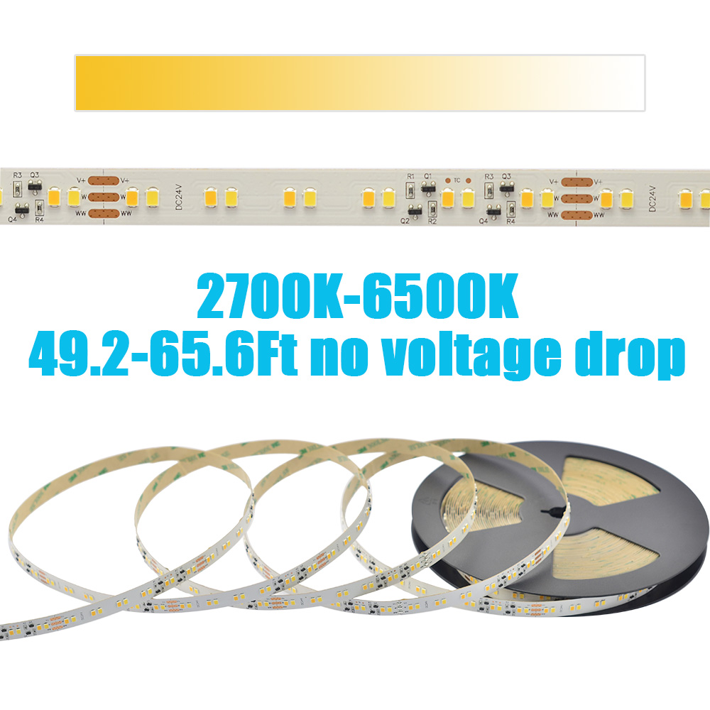 DC24V 2835 Dvojité bílé stmívatelné LED světlo – LED osvětlení s konstantním proudem – 32.8 až 65.6 ft Volitelné DC24V 2835 Dvojité bílé stmívatelné LED světlo – LED osvětlení s konstantním proudem – 32.8 až 65.6 ft Volitelné