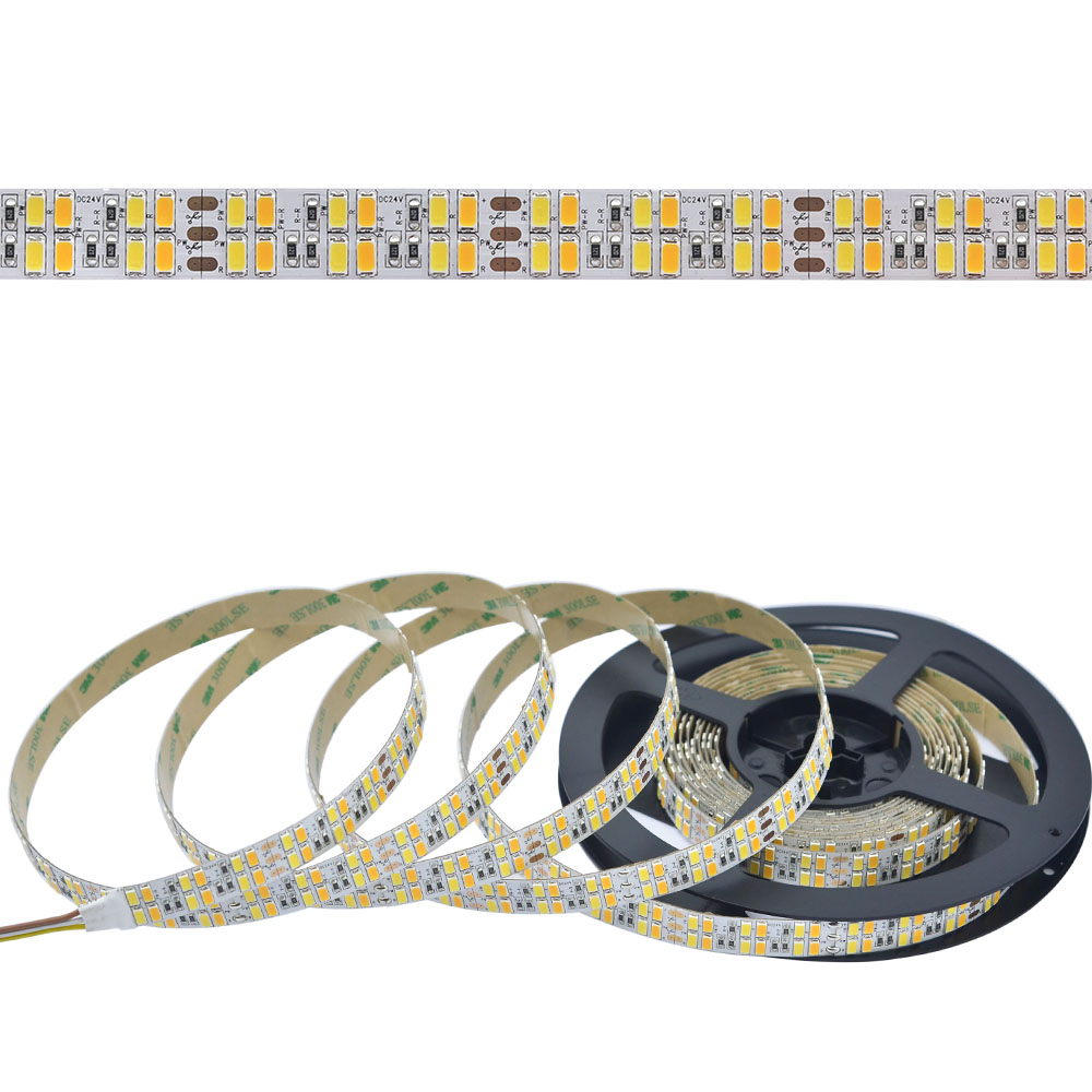 Dual Row DC24V 5630SMD 240LEDs CCT LED světelné pásy – čistě bílá + teplá bílá Dual Row DC24V 5630SMD 240LEDs CCT LED světelné pásy – čistě bílá + teplá bílá