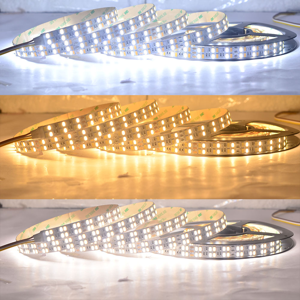 Dual Row DC24V 5630SMD 240LEDs CCT LED světelné pásy – čistě bílá + teplá bílá Dual Row DC24V 5630SMD 240LEDs CCT LED světelné pásy – čistě bílá + teplá bílá