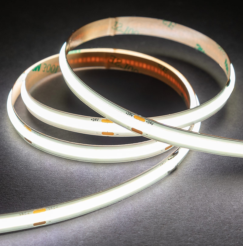 Vysoké CRI 90 bílé barevné světlo Flexibilní COB LED pásková světla – DC12/24V – 16.4 stop/5m role Vysoké CRI 90 bílé barevné světlo Flexibilní COB LED pásková světla – DC12/24V – 16.4 stop/5m role