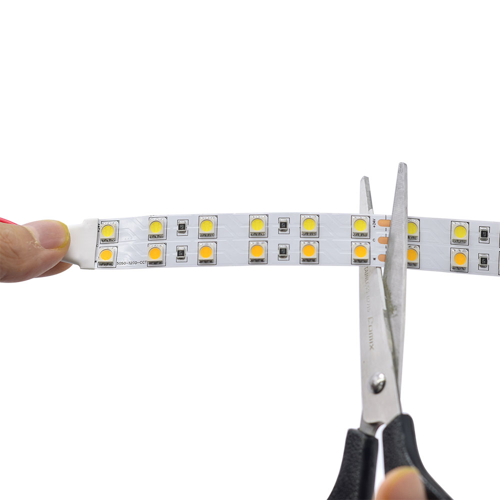 Dvouřadá LED pásková světla DC12V 5050SMD 600LEDs CCT – řada čistě bílá+teplá bílá Super Bright Dvouřadá LED pásková světla DC12V 5050SMD 600LEDs CCT – řada čistě bílá+teplá bílá Super Bright