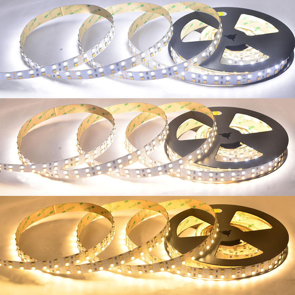 Dvouřadá LED pásková světla DC12V 5050SMD 600LEDs CCT – řada čistě bílá+teplá bílá Super Bright Dvouřadá LED pásková světla DC12V 5050SMD 600LEDs CCT – řada čistě bílá+teplá bílá Super Bright