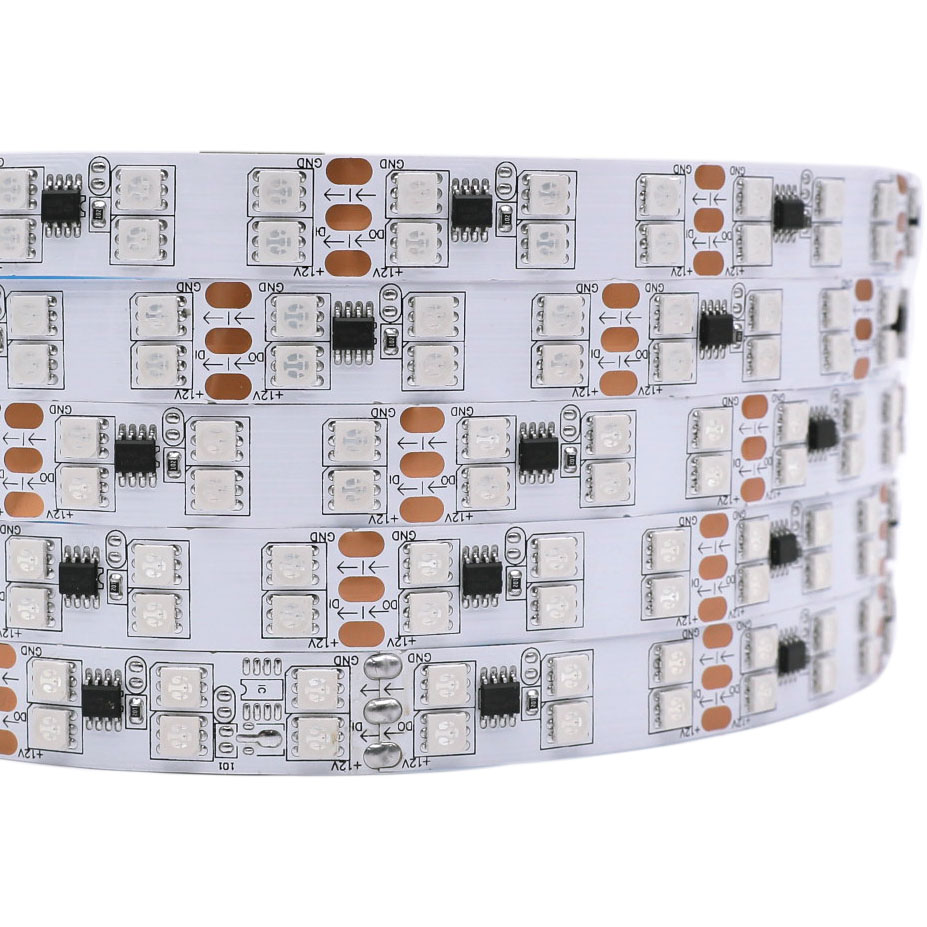 DC12V WS2811 600LEDs zweireihiges, flexibel adressierbares Traumfarben-LED-Lichtband – 16.4 Fuß