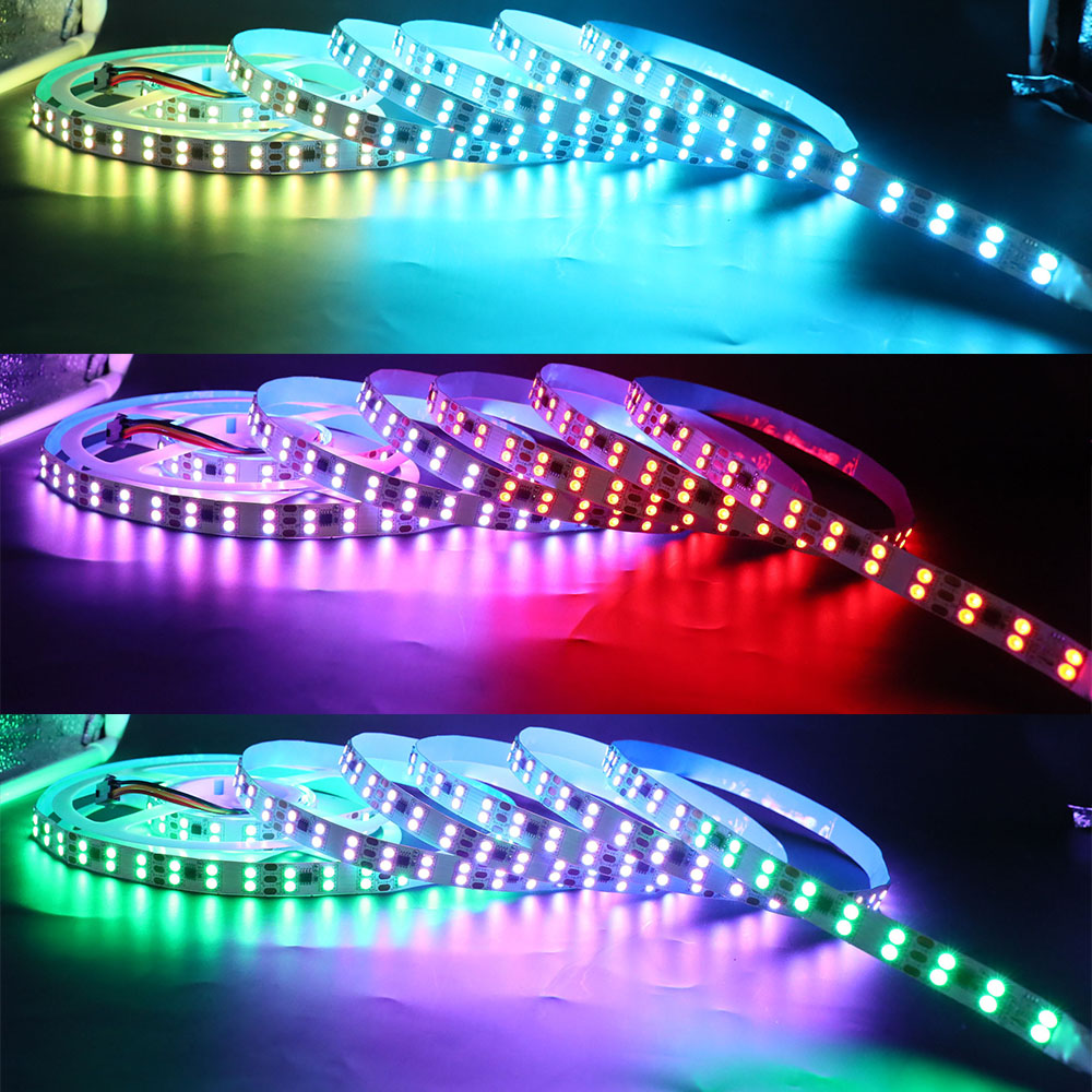 Addressable double row RGB led strip