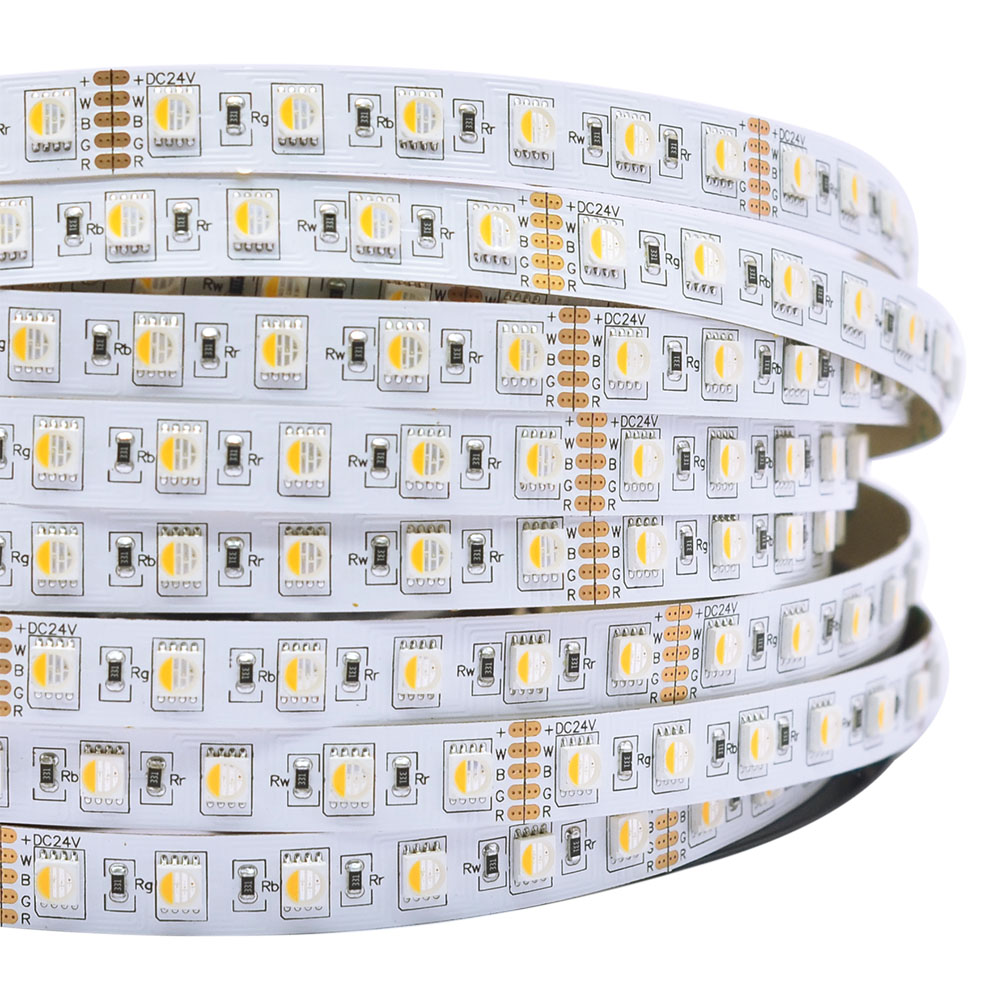 5m RGBW LED pásek měnící barvu – 72 LED/m 24V LED pásek – 3000K/4000K/6000K bílý
