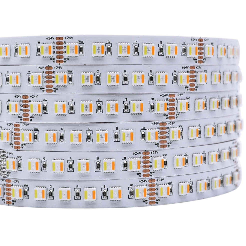 Farbwechselnde RGBCCT 5in1 5050 LED-Leuchten – 12 mm 24 V LED-Lichtleiste – 96 LEDs/m