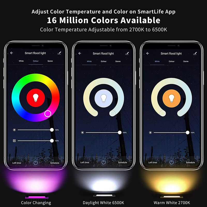 Inteligentní Bluetooth RGBCW LED světlomet měnící barvu pro venkovní krajinu Inteligentní Bluetooth RGBCW LED světlomet měnící barvu pro venkovní krajinu