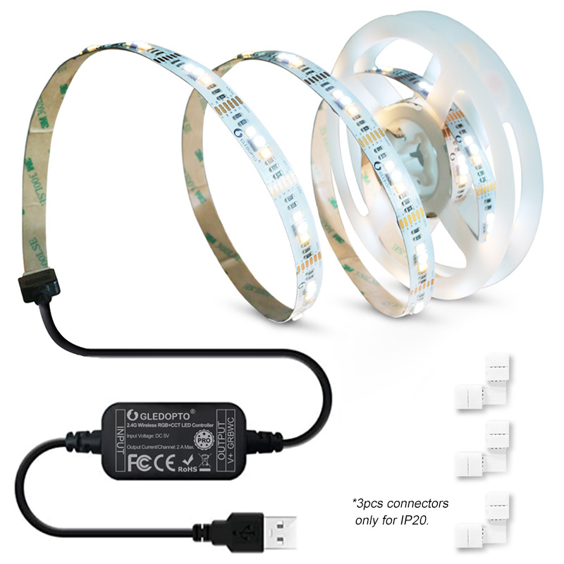 Gledopto WiFi / Zigbee PRO 2m RGB CCT USB LED Light Strip
