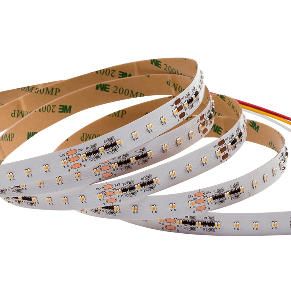 2110SMD 224LEDs Abstimmbare weiße CCT-LED-Streifenlichter – DC24V Reinweiß + Warmweißes, flexibles LED-Lichtband