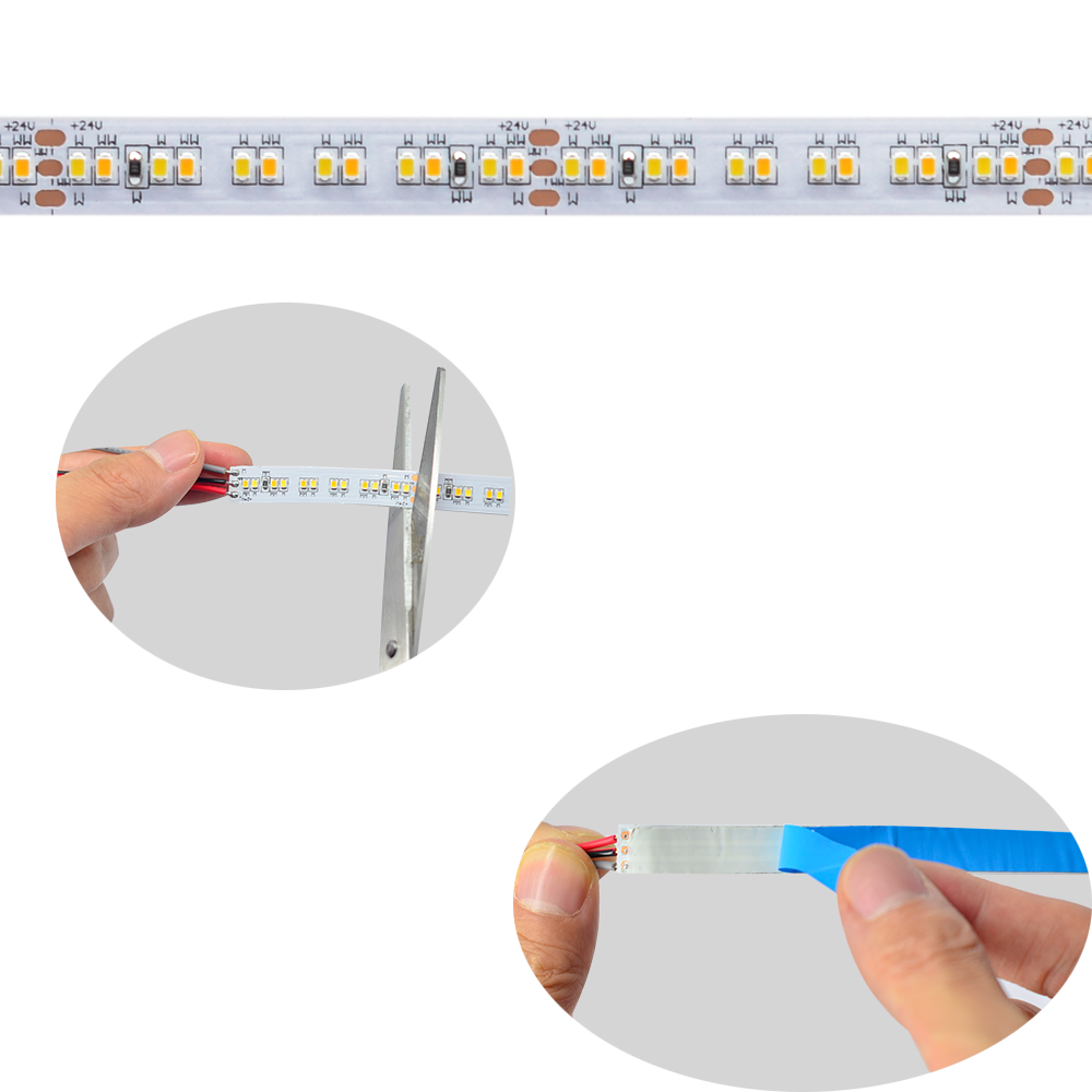 5M 10M CCT LED Strip DC 24V CRI > 85 Tunable White 2835SMD Dimmable Strip Bar 