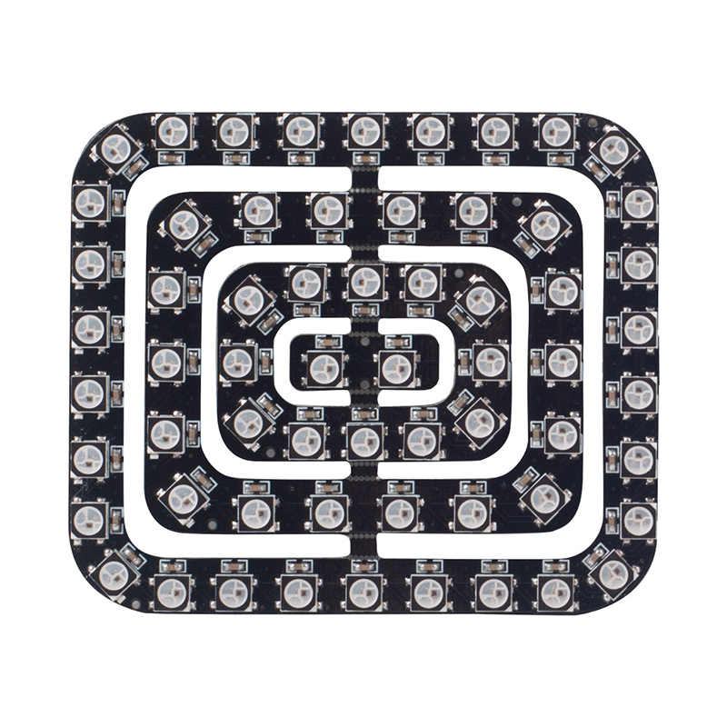 Eingebautes digital adressierbares Vollfarb-LED-Anzeigefeld WS2812B, 62 Pixel rechteckiges Ring-DC5V-flexibles LED-programmiertes Bedienfeld Eingebautes digital adressierbares Vollfarb-LED-Anzeigefeld WS2812B, 62 Pixel rechteckiges Ring-DC5V-flexibles LED-programmiertes Bedienfeld
