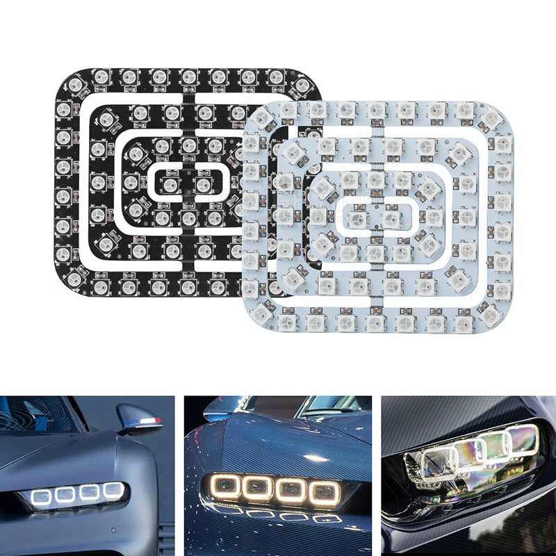 Eingebautes digital adressierbares Vollfarb-LED-Anzeigefeld WS2812B, 62 Pixel rechteckiges Ring-DC5V-flexibles LED-programmiertes Bedienfeld Eingebautes digital adressierbares Vollfarb-LED-Anzeigefeld WS2812B, 62 Pixel rechteckiges Ring-DC5V-flexibles LED-programmiertes Bedienfeld