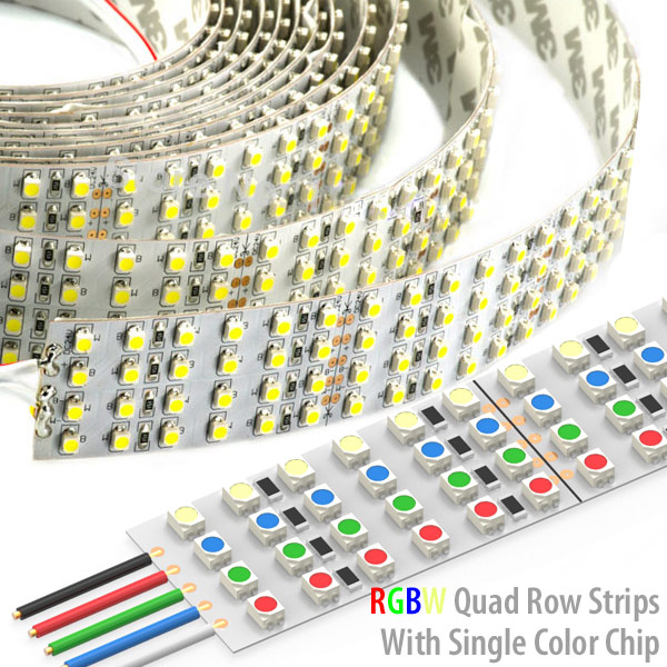 Nejjasnější LED světla měnící barvu – čtyřřadý RGBW LED pásek – 3.28~16.4 stop Nejjasnější LED světla měnící barvu – čtyřřadý RGBW LED pásek – 3.28~16.4 stop
