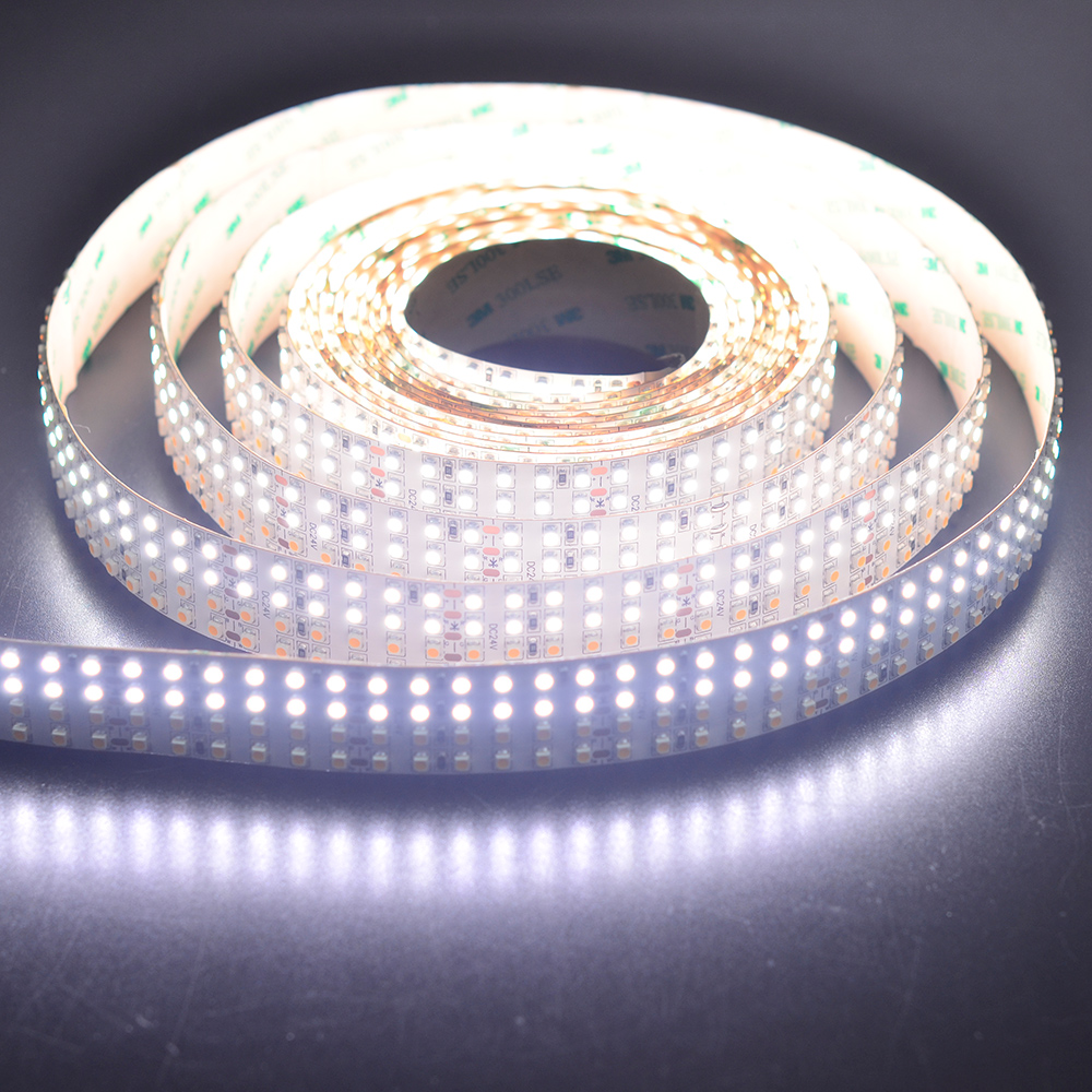 Quad-Row-Color-Temperature-Pure-White+Warm-White-Series-DC24V-3528SMD-2400LEDs-Flexible-LED-Strip-Lights