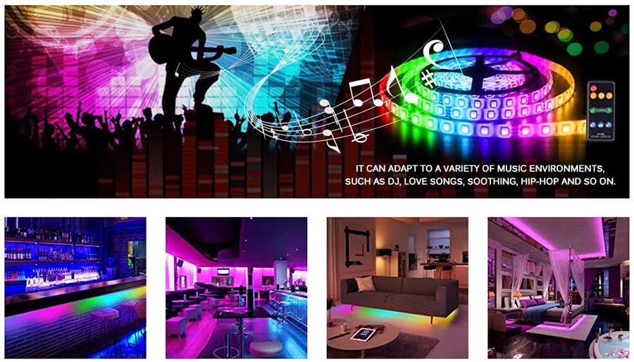 LED pásková světla RGB 300Leds SMD5050 měnící barvu
